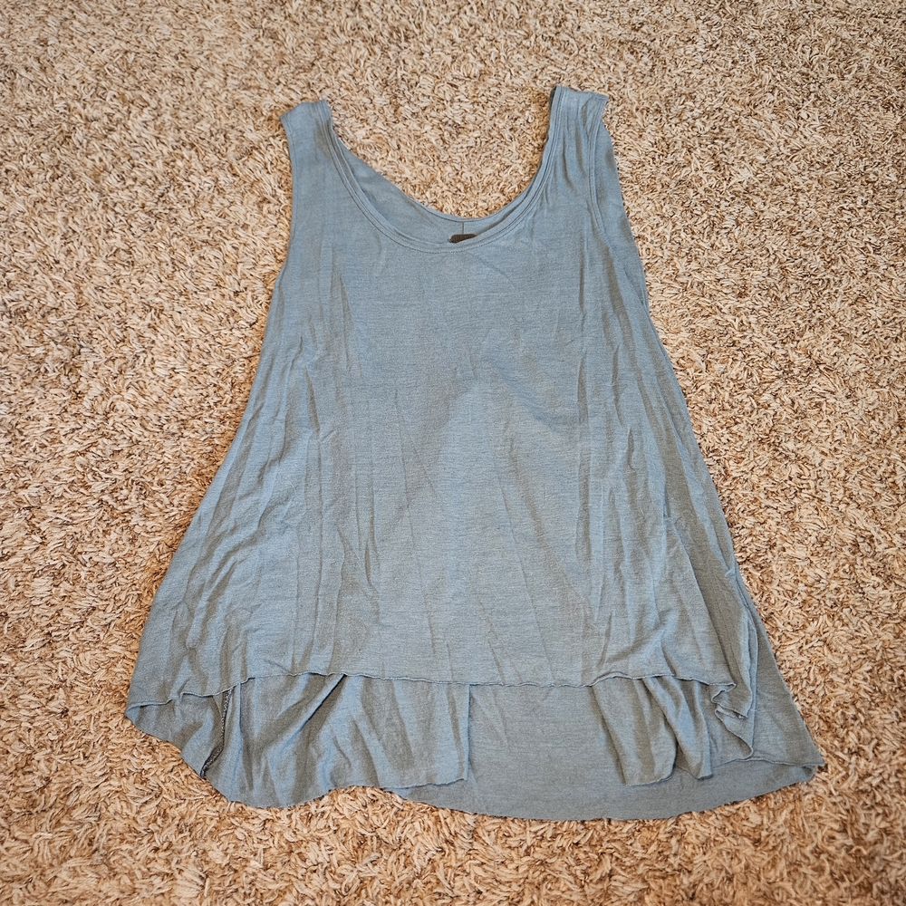 We the Free People Blue Cruz Cape Tank Top XS High Low Sleeveless